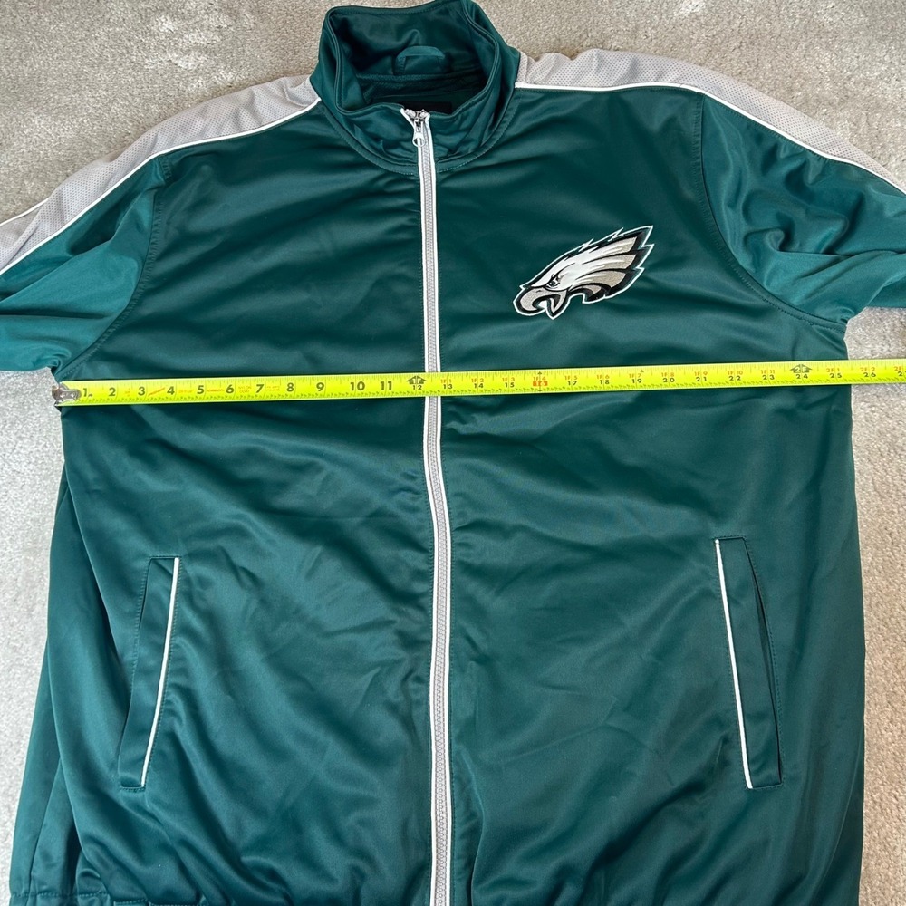 Vintage NFL Philadelphia Eagles Men's XL Track Jacket Green Full Zip Mesh Lined - Picture 7 of 16